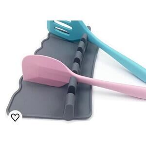Grey Silicone Utensil Rest in Spoon Rests by Cooler Kitchen Spoon Holder